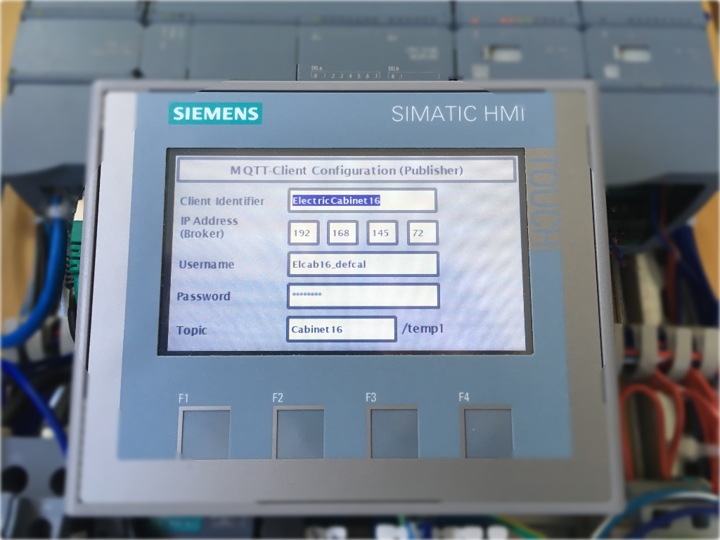 mqtt settings on simatic panel